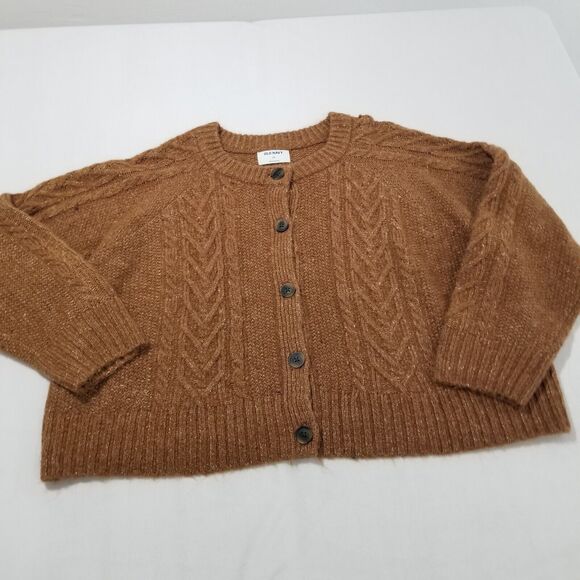 Old Navy Sweaters - Old Navy Sweater Womens XXL Cardigan Cableknit Wool Rust Button Front